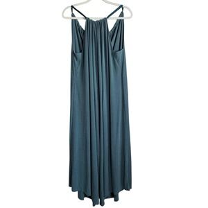 Anthropologie HD in Paris Jacenta Ribbed Wide Leg Jumpsuit Green Blue Women Sz M